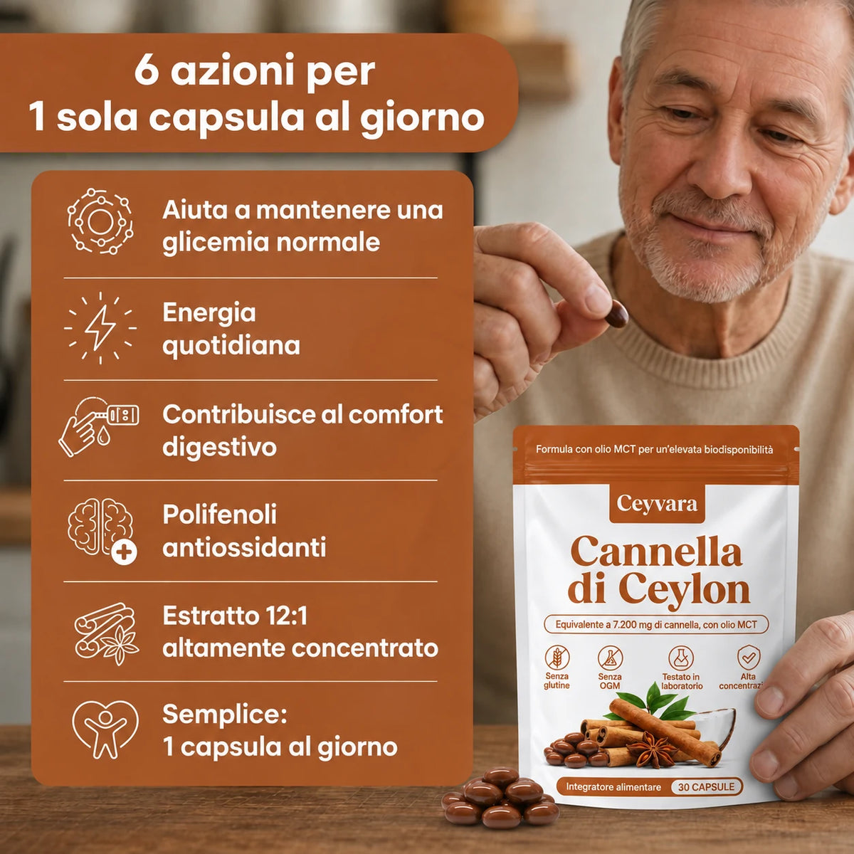 Sei benefici in una capsula Ceyvara al giorno