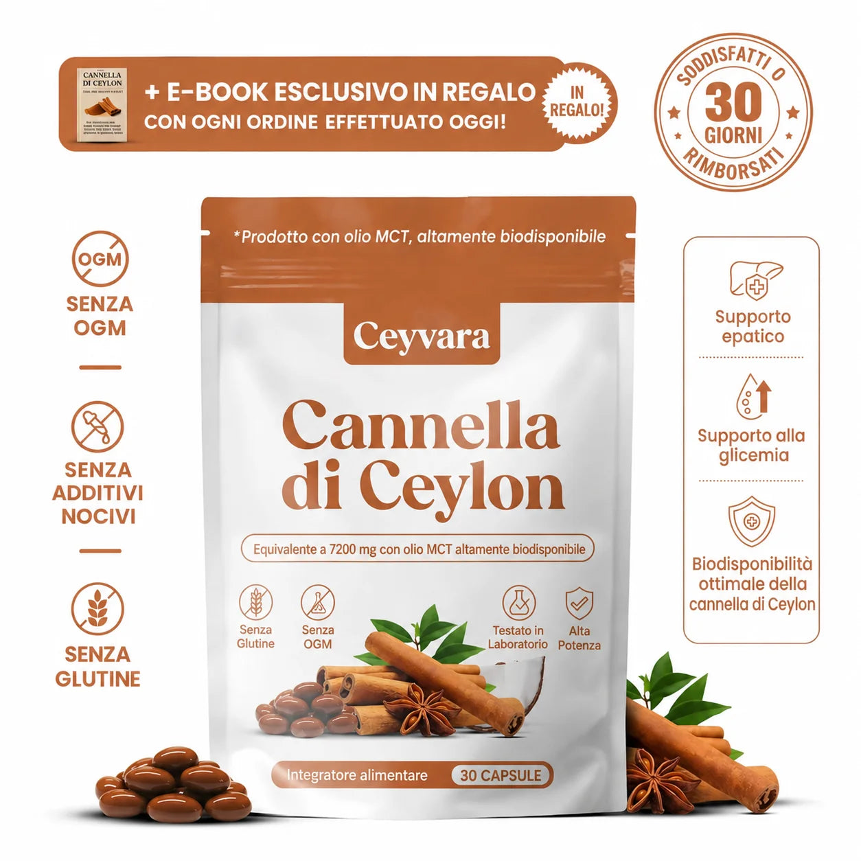 Offerta Ceyvara Cannella di Ceylon con olio MCT